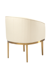 Ella Dining Chair Cream Faux Leather – Brass Base - thumbnail 3
