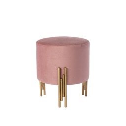 Rubell Stool Blush Pink Brass base - thumbnail 2
