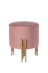 Rubell Stool Blush Pink Brass base - thumbnail 1
