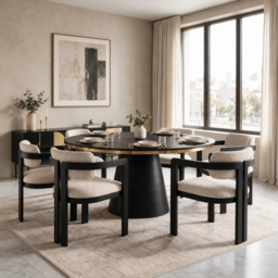 Brewster 6-8 Seat Black Dining Table - thumbnail 2