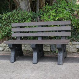 Recycled Plastic Park Seat - Black - 1.5m