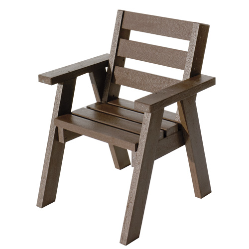 Captains Recycled Plastic Chair With Arms - Black