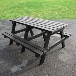 Recycled Plastic Junior Picnic Table - Black - 1.2m