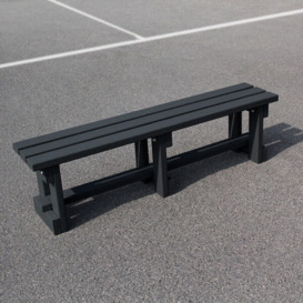 Recycled Plastic Backless Bench - Black - 1.2m
