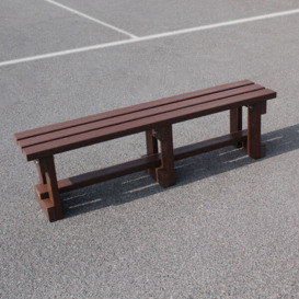 Recycled Plastic Backless Bench - Brown - 1.2m