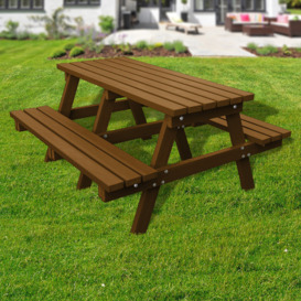 Recycled Plastic Picnic Table - Brown - 1.5m