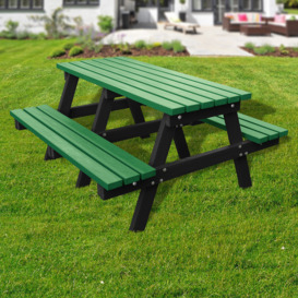 Recycled Plastic Picnic Table - Green - 1.5m