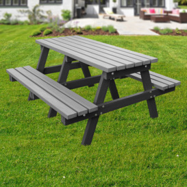 Recycled Plastic Picnic Table - Grey - 1.5m