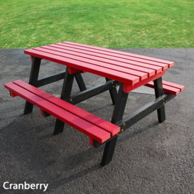 Recycled Plastic Junior Picnic Table - Cranberry - 1.2m