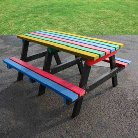 Recycled Plastic Junior Picnic Table - Multicoloured - 1.2m