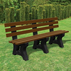 Recycled Plastic Park Seat - Brown - 2.0m