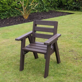 Captains Recycled Plastic Chair With Arms - Brown