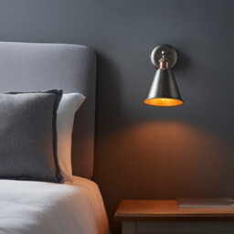 Hal Metal Wall Lamp Aged Pewter, Aged Copper Plate - thumbnail 5
