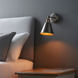 Hal Metal Wall Lamp Aged Pewter, Aged Copper Plate - thumbnail 3