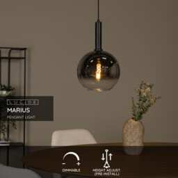 Marius Modern Pendant Light - Ø 30cm - 1xE27 - Black - thumbnail 2