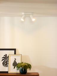 Xyrus Modern Twin Ceiling Spotlight - LED Dim to warm - GU10 - 2x5W 2200K/3000K - White - Special Offer - thumbnail 5