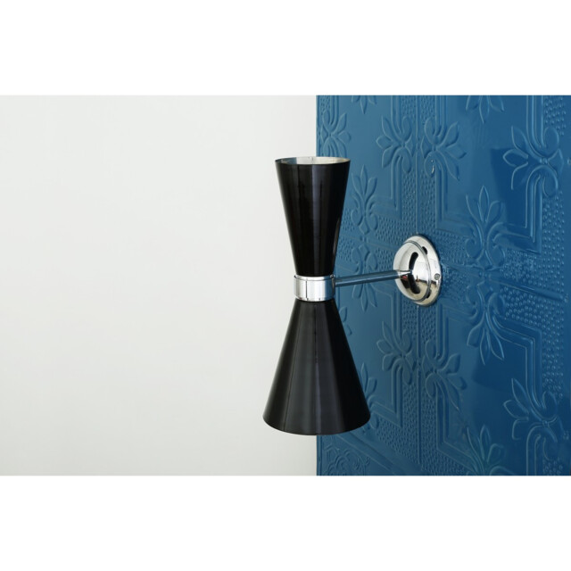 Cairo Wall Light, Chrome, Matt Black - image 1