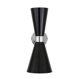 Cairo Wall Light, Chrome, Matt Black - thumbnail 3