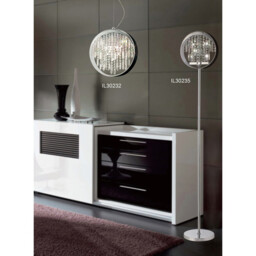 Geo Table Lamp Black Shade 7 Light G4 Polished Chrome/Crystal, NOT LED/CFL Compatible - thumbnail 5
