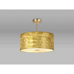 Baymont 40cm Antique Brass 5 Light E27 Semi Flush Fixture With 50cm x 20cm Gold Leaf Shade - thumbnail 2