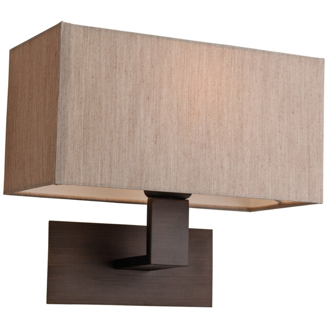 Prince 1 Light Single Indoor Wall Light Bronze, Oyster Shade, E27