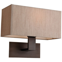 Prince 1 Light Single Indoor Wall Light Bronze, Oyster Shade, E27