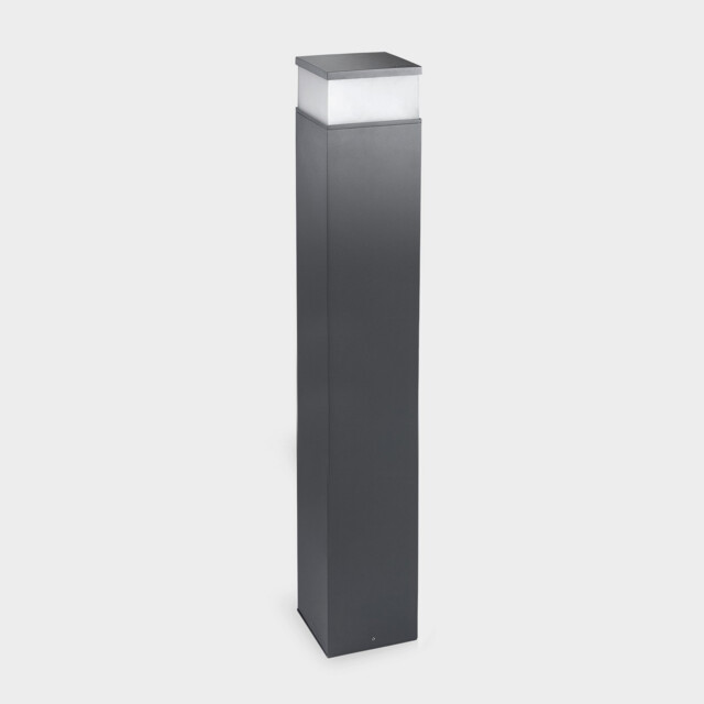 Cubik Outdoor Bollard 100cm Urban Grey, Matt LED 17.5W CCT 2700-3200-4000K IP65 On-Off - image 1