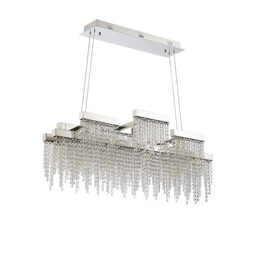 Bano Linear 3 Light Dimmable Pendant 46W LED, 4000K, 3700lm, Polished Chrome / Crystal Chain, 3yrs Warranty - thumbnail 5