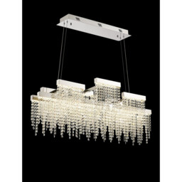 Bano Linear 3 Light Dimmable Pendant 46W LED, 4000K, 3700lm, Polished Chrome / Crystal Chain, 3yrs Warranty - thumbnail 2