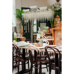 Bano Linear 3 Light Dimmable Pendant 46W LED, 4000K, 3700lm, Polished Chrome / Crystal Chain, 3yrs Warranty - thumbnail 3