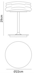Mediterraneo Table Lamp 2 Light GU10 Small, Polished Chrome, Frosted White Glass - thumbnail 2