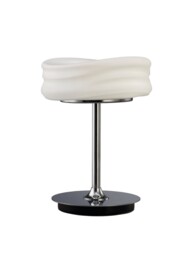 Mediterraneo Table Lamp 2 Light GU10 Small, Polished Chrome, Frosted White Glass