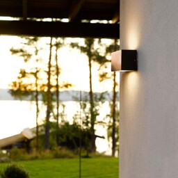 Asker 1 Light Outdoor Up / Down Wall Lantern Light Graphite IP65, E27 - thumbnail 2