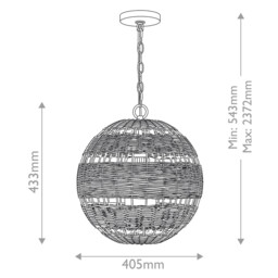 Quoizel Lindendale Spherical Pendant Ceiling Light Contemporary Western Bronze IP44 1x E27 - thumbnail 3