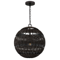 Quoizel Lindendale Spherical Pendant Ceiling Light Contemporary Western Bronze IP44 1x E27 - thumbnail 1