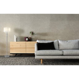 Freida Floor Lamp With White Shade 3 Light E14 Polished Chrome/Crystal - thumbnail 3