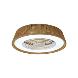 Polinesia Rope Mini 55W LED Dimmable Ceiling Light With Built-In 25W DC Reversible Fan, Beige Oscu, 3800lm, 5yrs Warranty - thumbnail 1