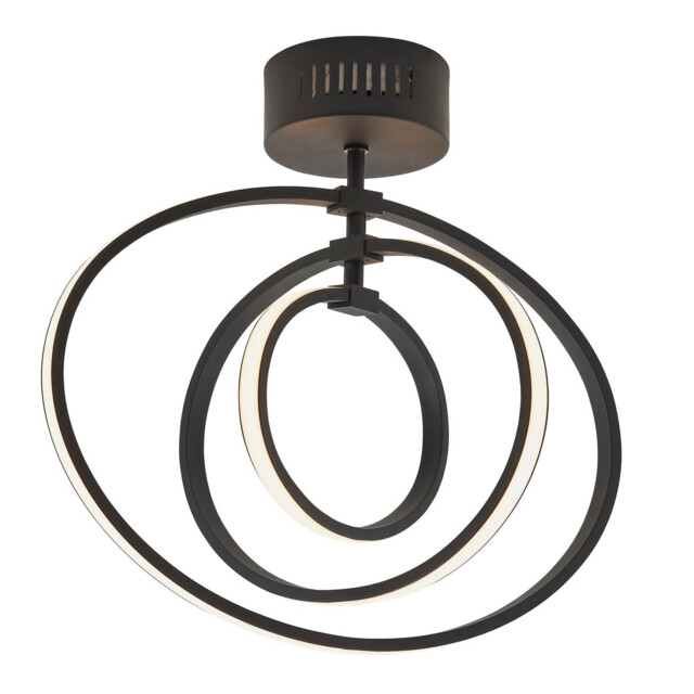 Avali LED Semi Flush Light Matt Black & White Acrylic - image 1
