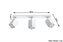 Merida 3 Light Spotlight Bar White, GU10 - thumbnail 2