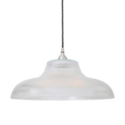 Mono 40cm Railway Dome Pendant, Satin Chrome