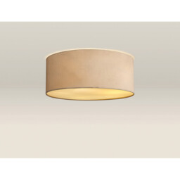 Baymont White 5 Light E27 Universal Flush Ceiling Fixture With 50cm x 20cm Dual Faux Silk Shade, Nude Beige/Moonlight - thumbnail 2