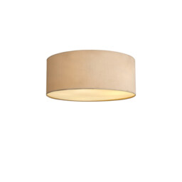 Baymont White 5 Light E27 Universal Flush Ceiling Fixture With 50cm x 20cm Dual Faux Silk Shade, Nude Beige/Moonlight