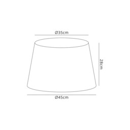 Jerusalem Round, 350, 450 x 280mm Fabric Shade, Charcoal Grey, White Laminate - thumbnail 2