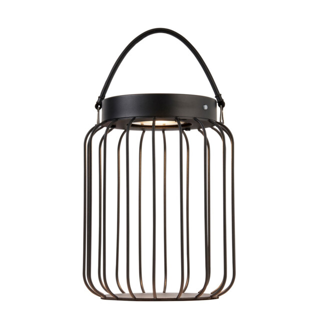 Tropic Integrated LED Solar Table Lamp Matt Black, Clear Glass, IP44 - image 1