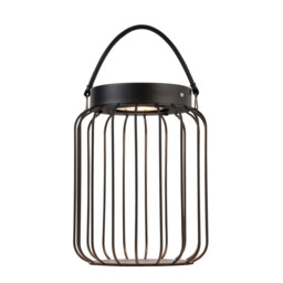 Tropic Integrated LED Solar Table Lamp Matt Black, Clear Glass, IP44