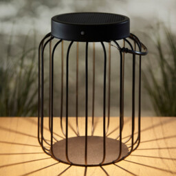 Tropic Integrated LED Solar Table Lamp Matt Black, Clear Glass, IP44 - thumbnail 5