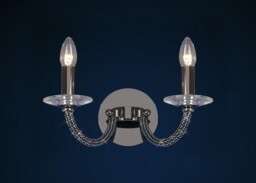Elena Wall Lamp Switched 2 Candle Light Black Chrome, Crystal - thumbnail 2