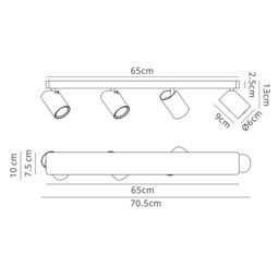 Fusion Linear 4 Light Spotlight GU10, Matt White - thumbnail 2