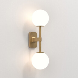 Tacoma Twin Bathroom 2 Light Wall Lamp Antique Brass IP44, G9 (Shade Not Included)