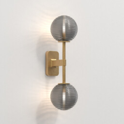 Tacoma Twin Bathroom 2 Light Wall Lamp Antique Brass IP44, G9 (Shade Not Included) - thumbnail 2